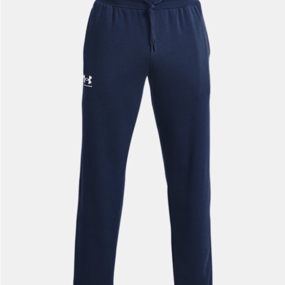 SOLD! Under Armour Sweatpants MD Men's UA Rival Fleece Pants NWT NAVY “Academy" - Picture 6 of 13